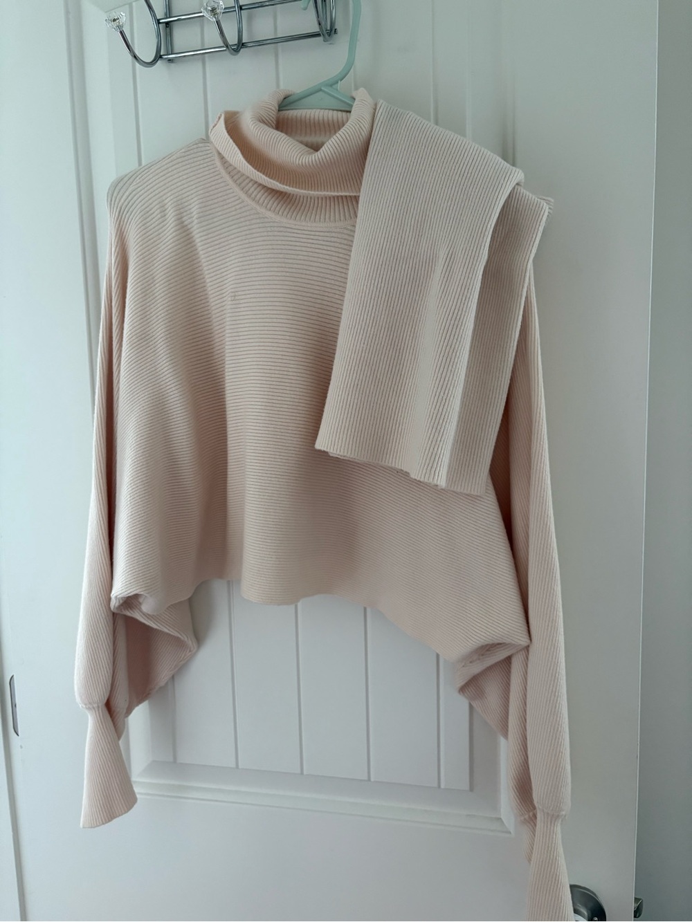 Forever 21 Pale Cream Ribbed Turtleneck Sweater with Matching Skirt